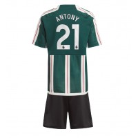 Camisa de time de futebol Manchester United Antony #21 Replicas 2º Equipamento Infantil 2023-24 Manga Curta (+ Calças curtas)